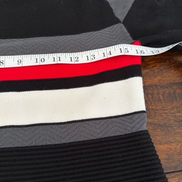 Krimson Klover Pearl Black Textured Wide Stripe Long Sleeve Sweater Dress Sz M - Picture 10 of 11